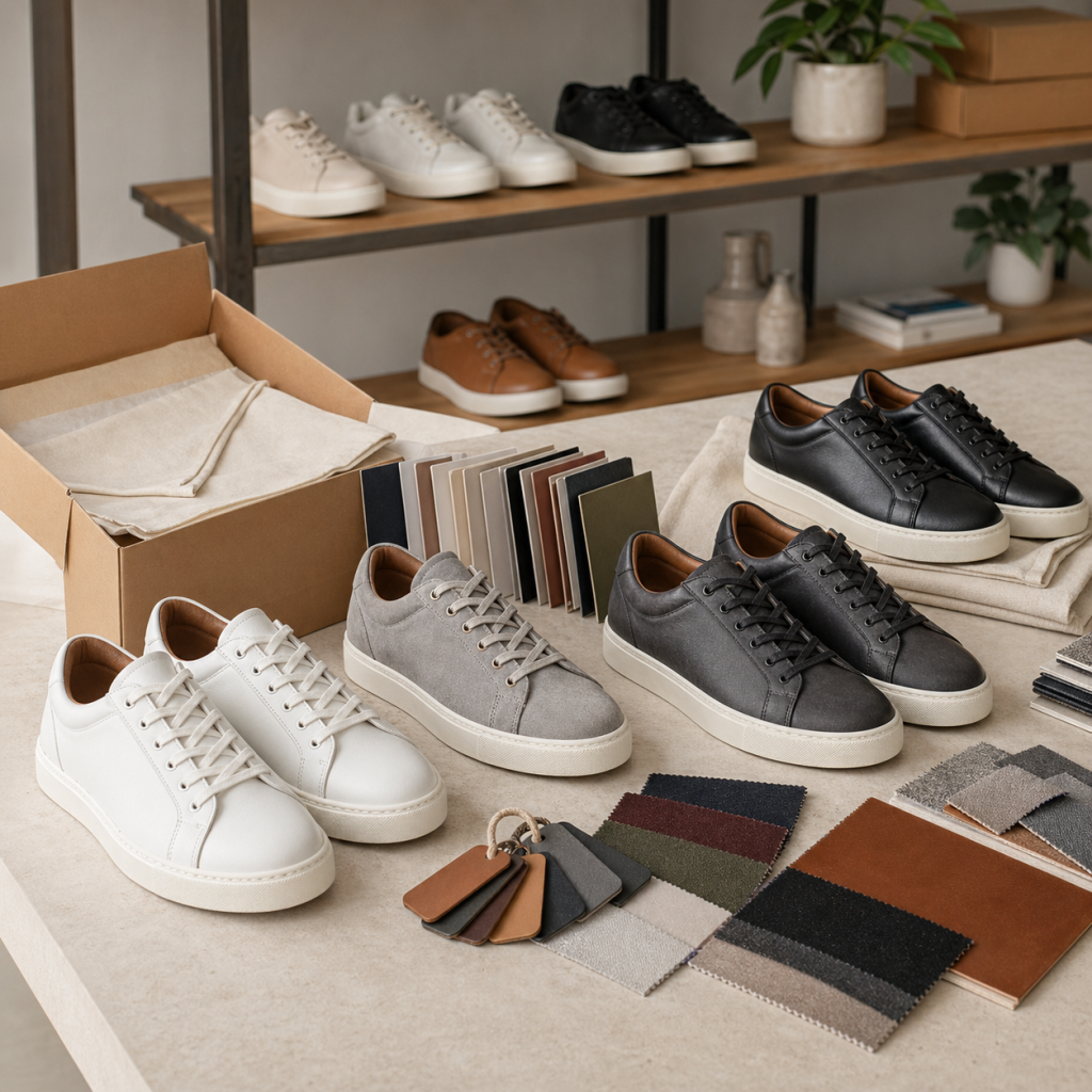 Private label sneaker showroom card
