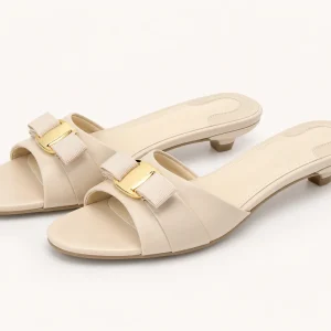 bow low heel slides product list ivory 20260623