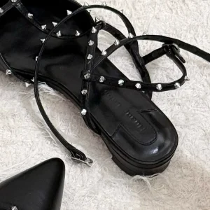 Black Lace-Up Tie Detail