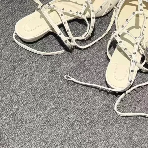 Ivory Open Heel and Tie Detail