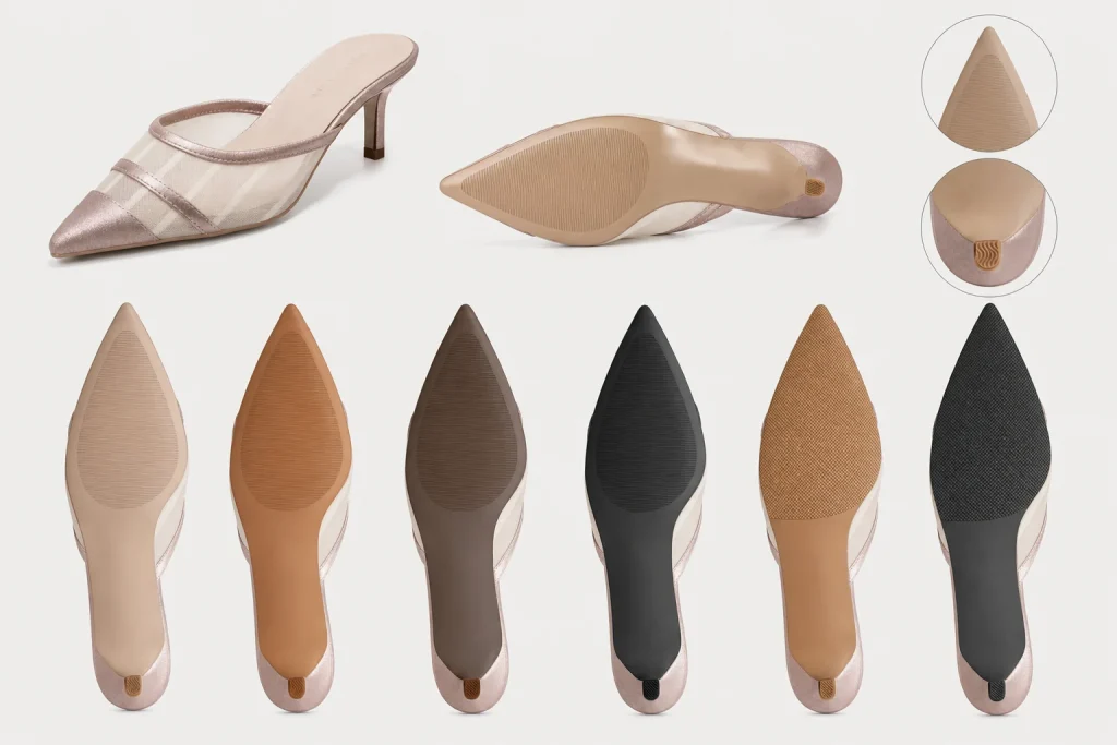 Sheer Mesh Pointed Toe Convertible Strap Heels quality inspection