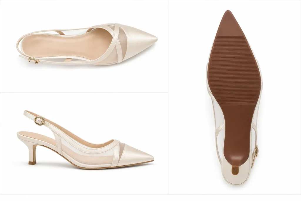 Silk Satin Strappy Slingback Heels ODM technical detail
