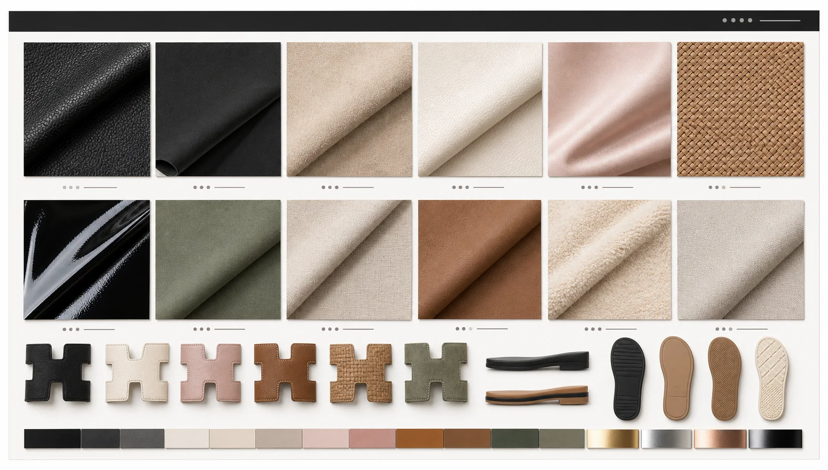 Material and color library for D6 H slide slippers