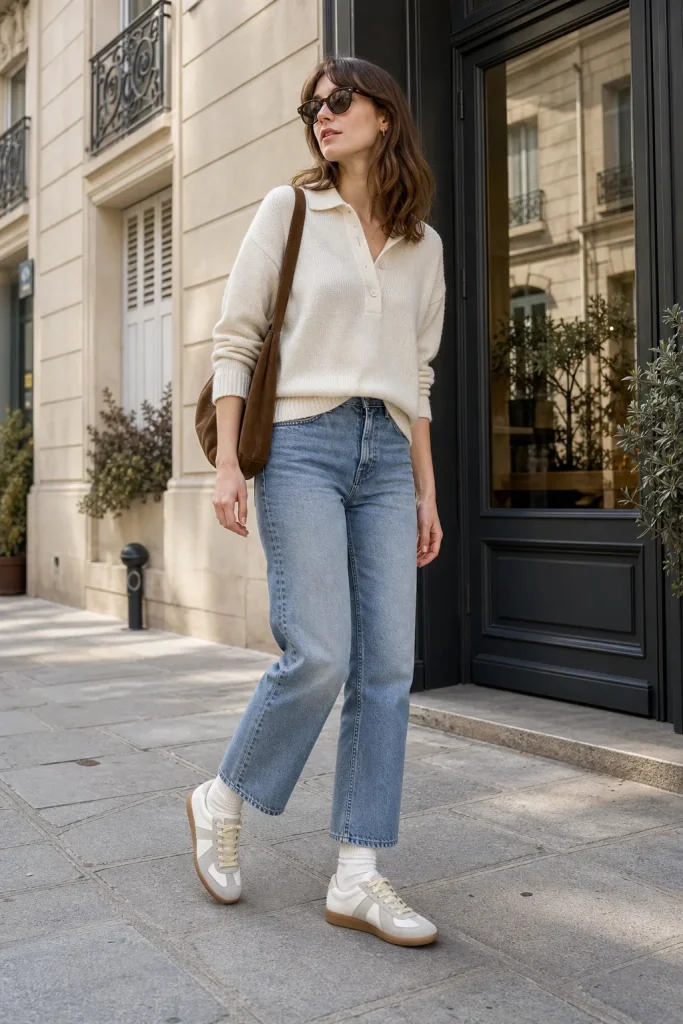 Retro Low-Top Trainer Sneakers fashion styling reference